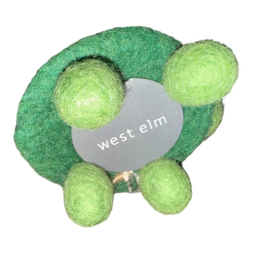 NWT West Elm Felted Wool Turtle Christmas Ornament